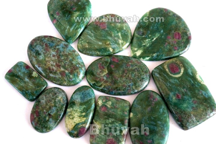 For Making Jewelry 100% Natural Ruby Fuchsite Pear Shape Cabochon Loose Gemstone 52 Ct Size 36X26X6 mm S-10682 Ruby Fuchsite Cabochon