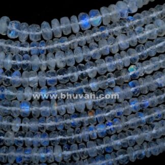 Rondelle Faceted Rainbow Moonstone Beads Strand