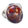 Red Plume Agate Stone Ring
