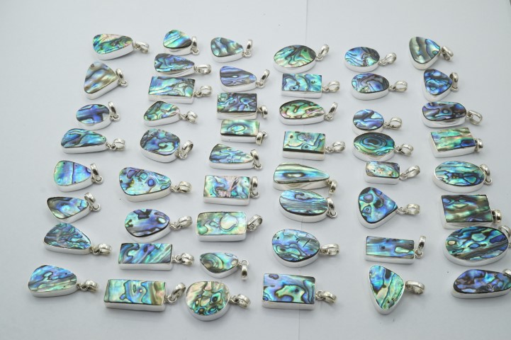 925 Silver Abalone Shell Pendant 50 Pieces Wholesale Lot Price