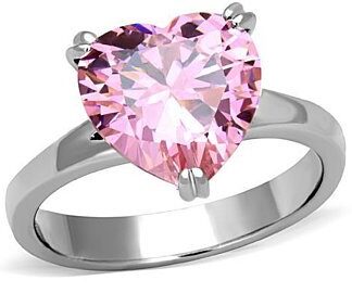Heart Pink Zircon Ring Price