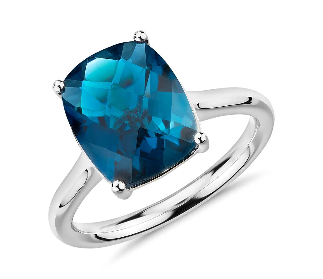 Rectangle Blue Topaz Ring Price