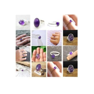 amethyst stone natural gemstone cabochon 925 sterling silver ring