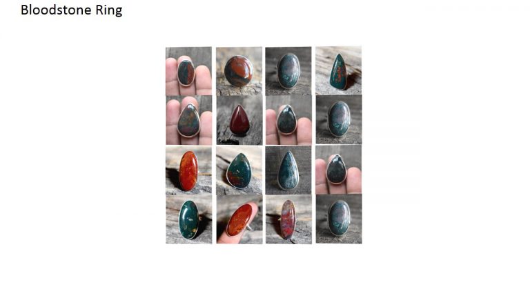 bloodstone natural gemstone cabochon 925 sterling silver ring