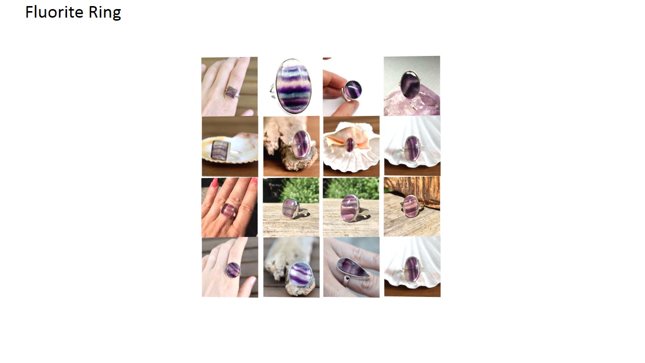 fluorite stone natural gemstone cabochon 925 sterling silver ring