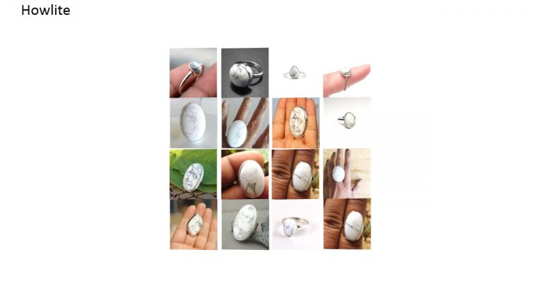howlite stone natural gemstone cabochon 925 sterling silver ring