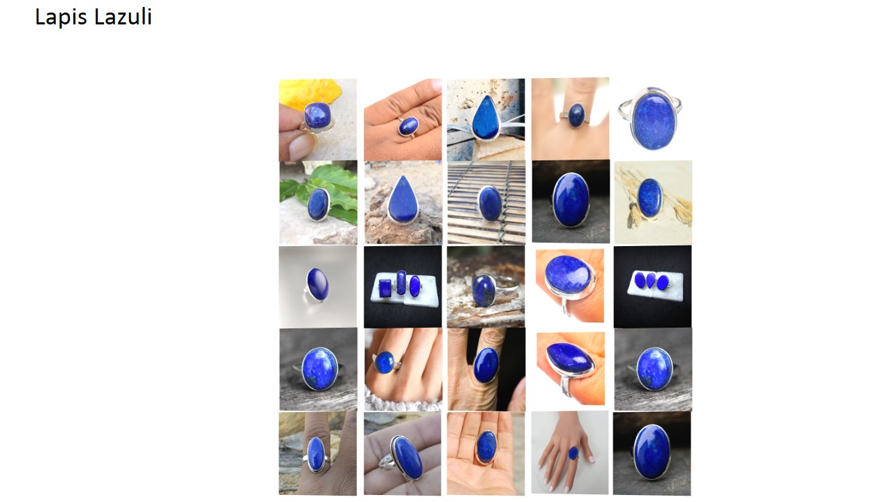 lapis lazuli stone natural gemstone cabochon 925 sterling silver ring