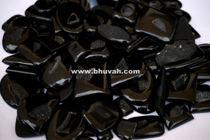 Black Druzy Stone Gemstone Cabochon Price Per Kilogram