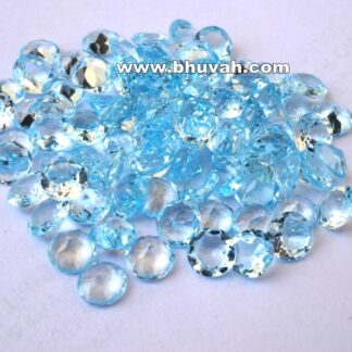 Blue Topaz Stone Natural Quality 7 mm Round Shape Price Per Carat