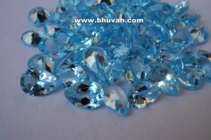 Blue Topaz 10x7mm Pear Shape Faceted Cut Stone Gemstone Price per Carat