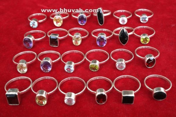 Natural Faceted Stone Gemstone Mix Ring Wholesale Lot