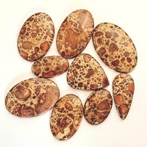 Poppy Jasper Gemstone 100 gram Cabochon 7-9 Pieces Lot Mix Size Shape Stone for Jewelry Manufacturer Reseller
