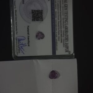 Certified Heart Shape Natural Amethyst Stone 1.63 carat Weight