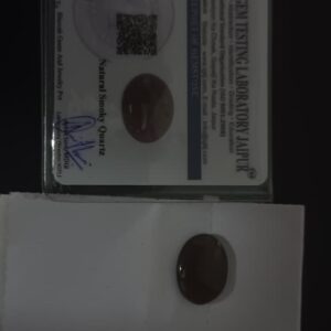 Natural Certified Smoky Quartz 8.40 carat with certificate oval shape cabochon