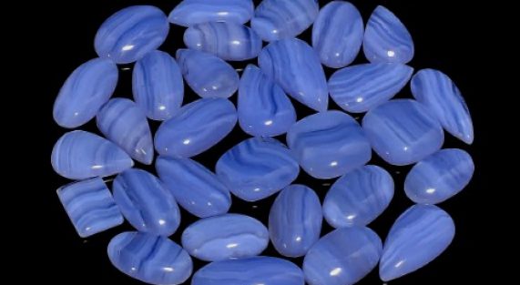 Top Quality Blue Lace Agate Cabochon Lot, 100% Natural Blue Lace Agate Loose Gemstone Lot, Jewelry Making Smooth Stone Wholesale Lot (2)